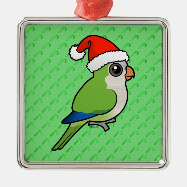 Ornamento De Metal Parakeet da monge do Natal (Frente)