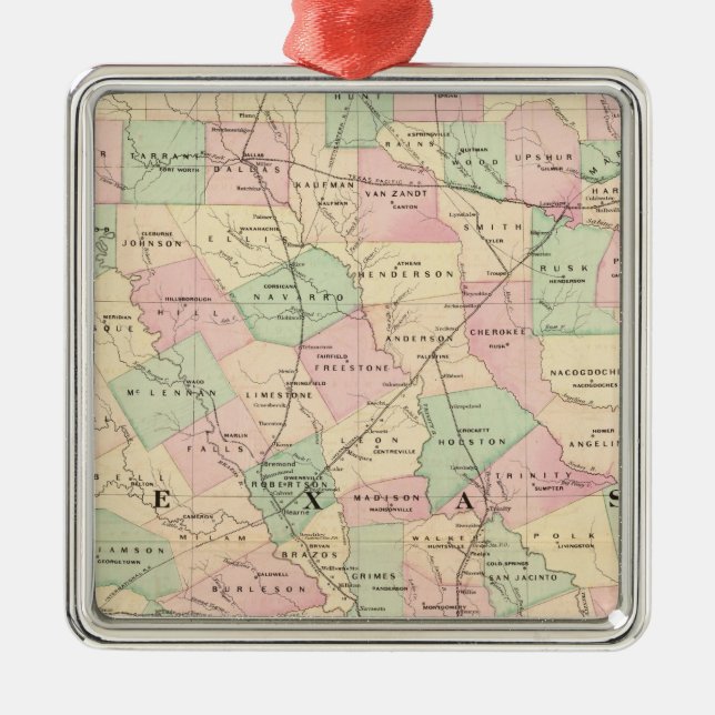 Ornamento De Metal Parcela de Texas (Frente)