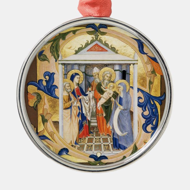 ORNAMENTO DE METAL PARCHE DE NATIVIDADE ANTIQUANTO (Frente)