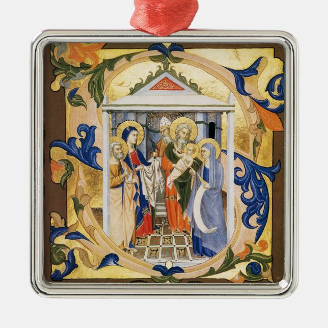 ORNAMENTO DE METAL PARCHE DE NATIVIDADE ANTIQUANTO (Frente)