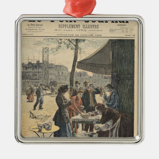 Ornamento De Metal Paris em seis horas na manhã (Frente)