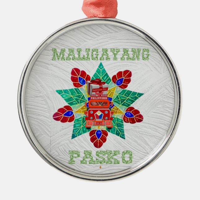 Ornamento De Metal Parol, Jeepney Balikbayan Box (Frente)