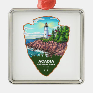 Ornamento De Metal Parque Nacional Acadia Maine Arrowhead
