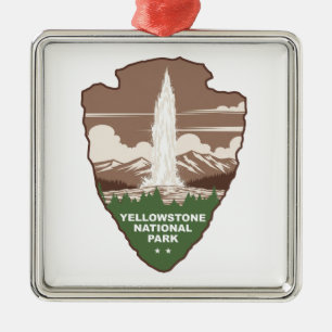 Ornamento De Metal Parque Nacional de Yellowstone Old Faithful Arrowh
