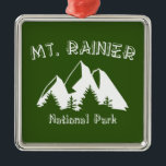 Ornamento De Metal Parque Nacional do Mt. Rainier<br><div class="desc">A 14.410 pés acima do nível do mar,  Monte Rainier é um ícone americano e o pico mais glaciado nos EUA contíguos.</div>
