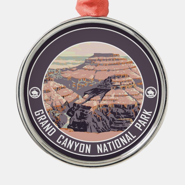 Ornamento De Metal Parque Nacional Grand Canyon Souvenir (Frente)