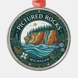 Ornamento De Metal Parque Nacional Pictured Rocks Michigan