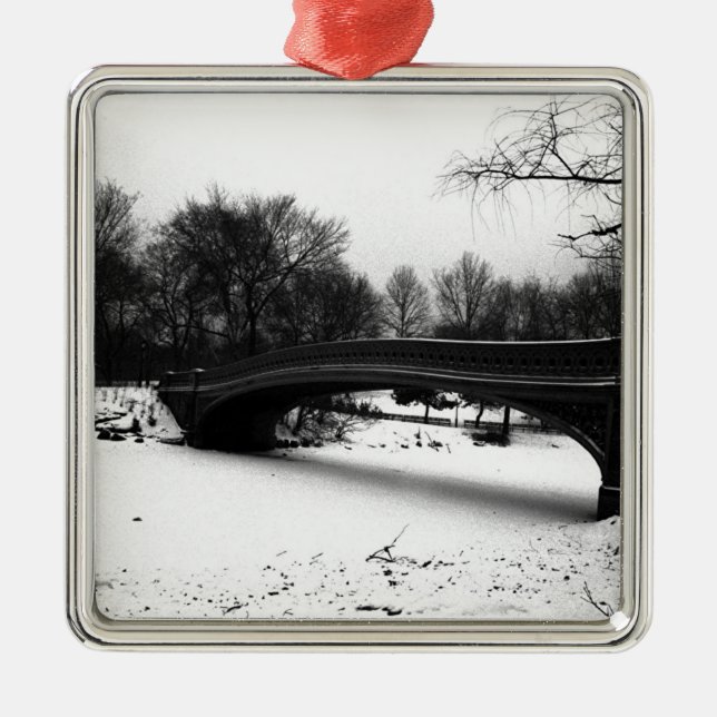 Ornamento De Metal Parque NYC. de Centeral do inverno (Frente)