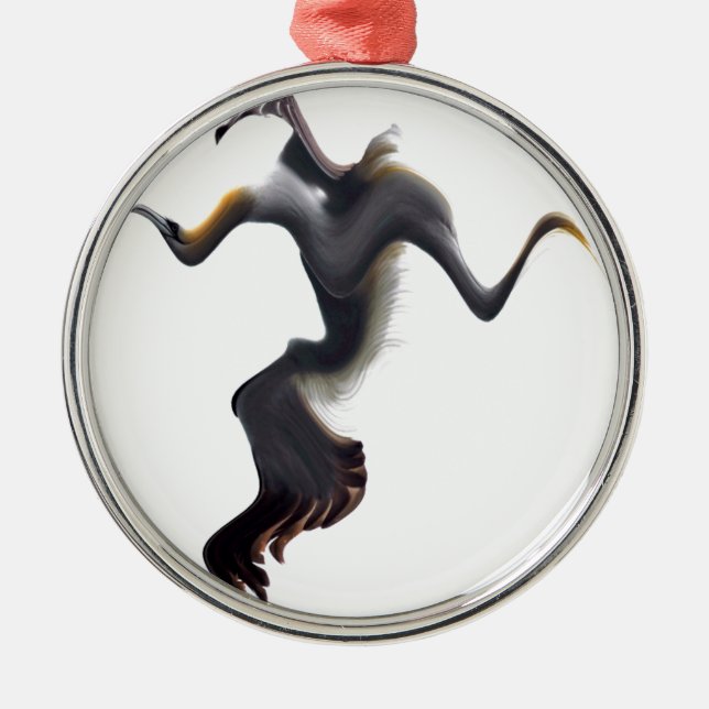 Ornamento De Metal Pássaro do Mar de Abstrato (Frente)