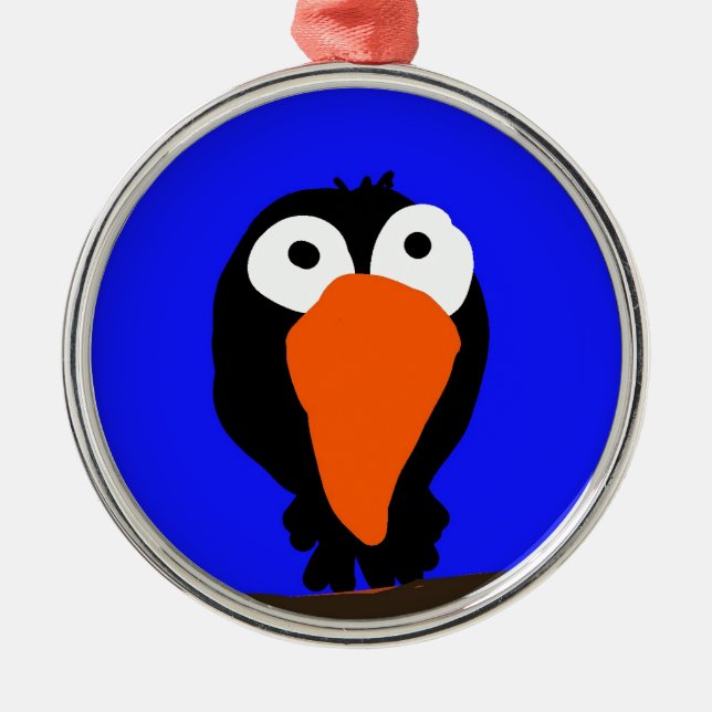 Ornamento De Metal pássaro preto desenhando uraco (Frente)