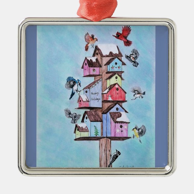 Ornamento De Metal pássaros do adirondack (Frente)