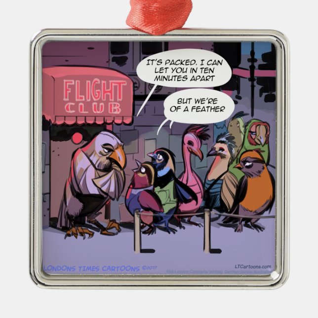 Ornamento De Metal Pássaros Engraçados De Uma Pena (Frente)