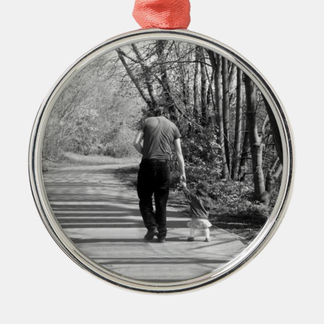 Ornamento De Metal Passeio com pai (Frente)