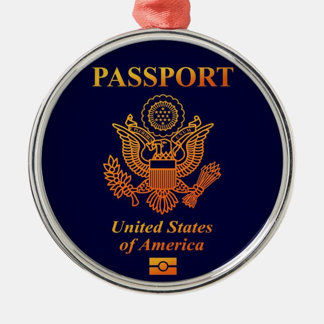 ORNAMENTO DE METAL PASSPORT(USA) (Frente)