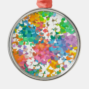 Ornamento De Metal Pastel Confetti Hearts