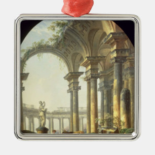 Ornamento De Metal Pastores com animais em uma paisagem clássica