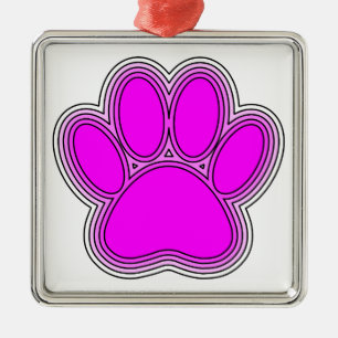 Ornamento De Metal Pata De Cachorro A Rosa Com Descrições