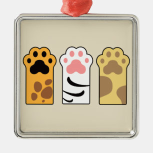 Ornamento De Metal Patas de gatos coloridas