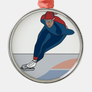 Ornamento De Metal patinador de velocidade