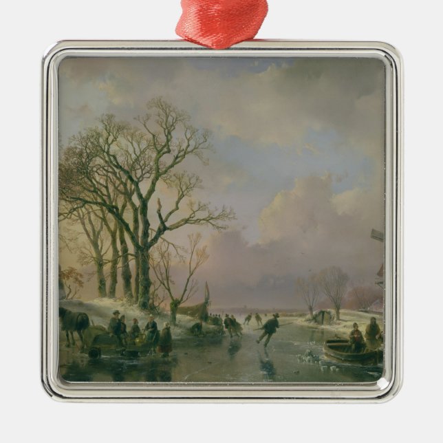 Ornamento De Metal Patinagem em Holland (Frente)