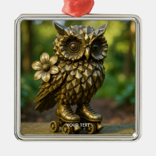 Ornamento De Metal Patins de Coruja de Latão Fofo Fantasia