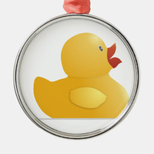 Ornamento De Metal Pato de Borracha Amarelo