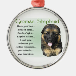 Ornamento De Metal Patrimônio german shepherd do Amor