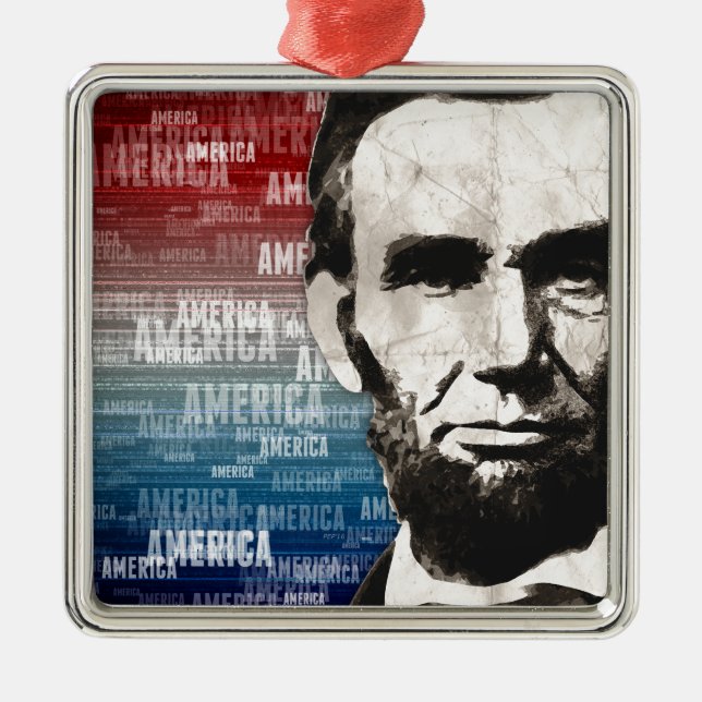 Ornamento De Metal Patriota Abraham Lincoln (Frente)