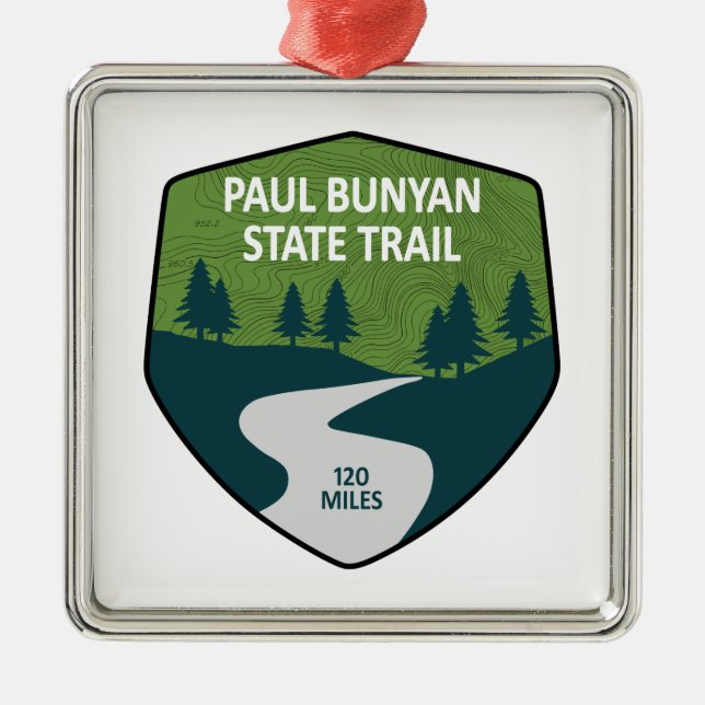 Ornamento De Metal Paul Bunyan State Trail (Frente)