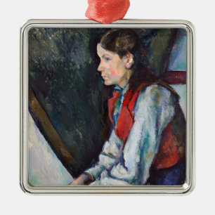 Ornamento De Metal Paul Cezanne - Menino no Colete Vermelho