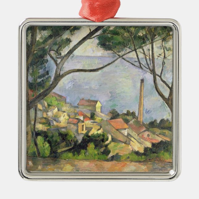 Ornamento De Metal Paul Cezanne | o mar no l'Estaque, 1878 (Frente)