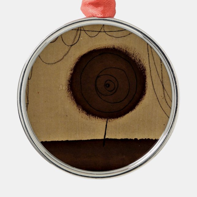 Ornamento De Metal Paul Klee art: Uma Flor Executa (Frente)