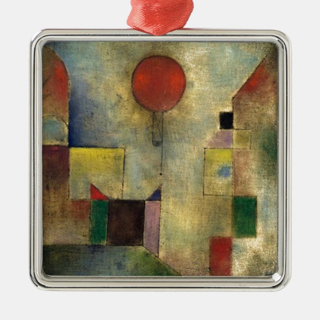 Ornamento De Metal Paul Klee Red Balloon (Frente)