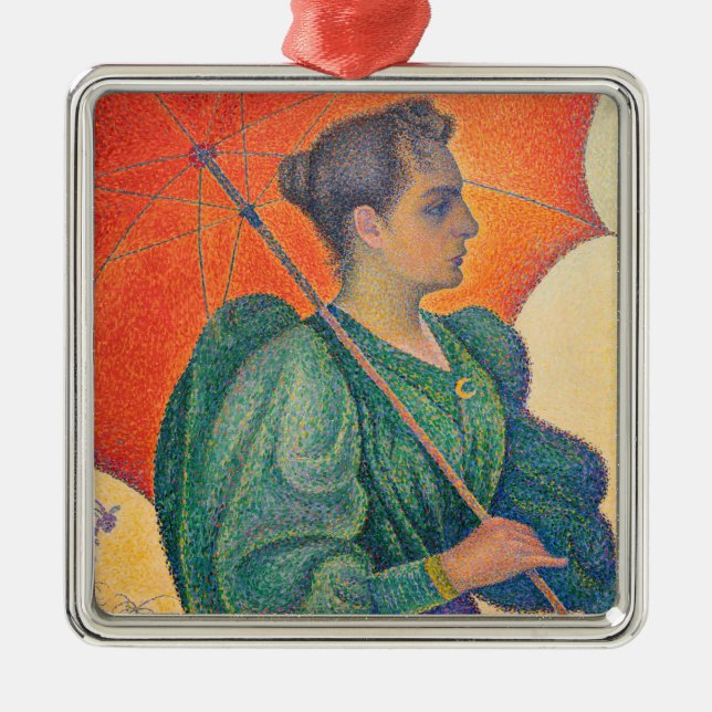 Ornamento De Metal Paul Signac - Mulher com Parasol (Frente)