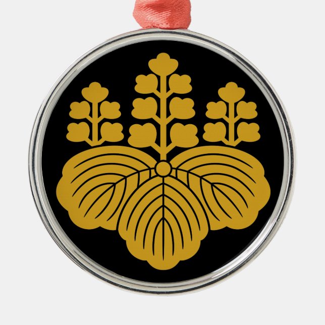 Ornamento De Metal Paulownia com 5&7 flores (Frente)