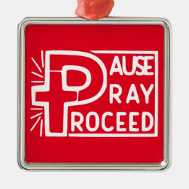 ORNAMENTO DE METAL PAUSA PRAY PROSSEGUIR