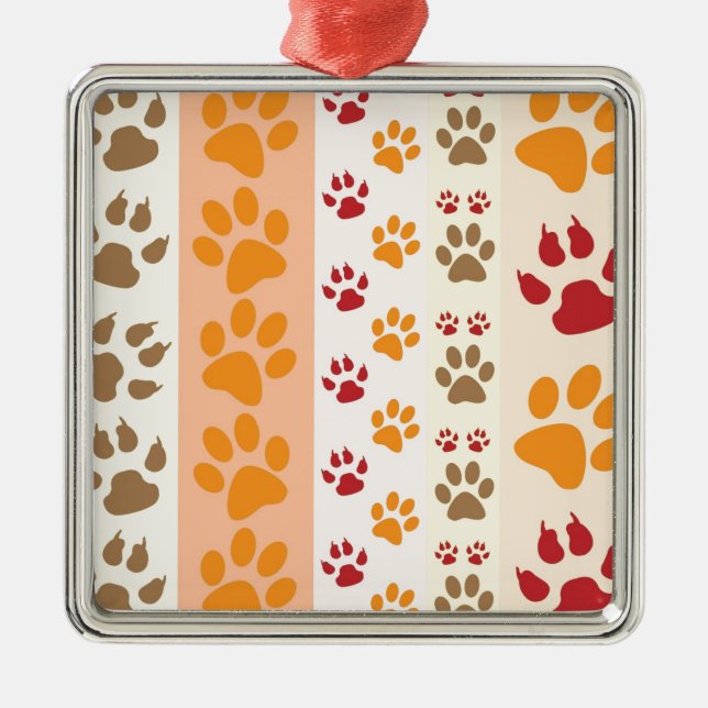 Ornamento De Metal Paw Imprime Pentes De Cachorro Bonitos (Frente)