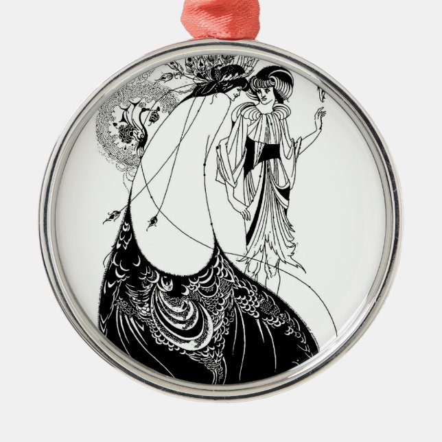 Ornamento De Metal Peacock Skirt Beardsley Nouveau (Frente)