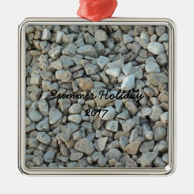 Ornamento De Metal Pebbles on Beach Stone Photoics (Frente)