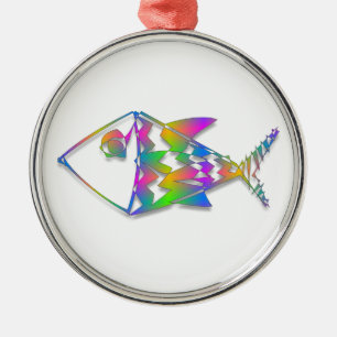 Ornamento De Metal Peixe abstrato