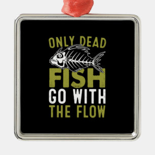 Ornamento De Metal Peixe-Presente Vai Com Fluxo