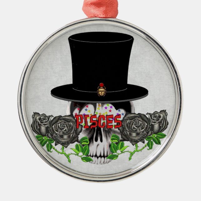 Ornamento De Metal Peixes Crânio (Frente)