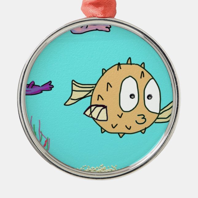 Ornamento De Metal peixes do sopro (Frente)