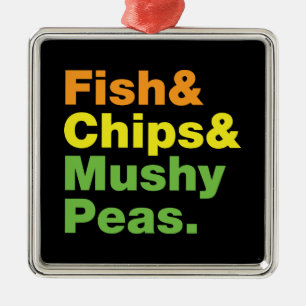Ornamento De Metal Peixes & microplaquetas & ervilhas Mushy