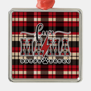 Ornamento De Metal Pelo Mama Xadrez