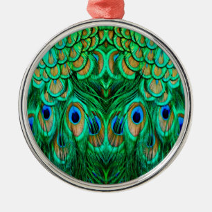 Ornamento De Metal Penas de Pavão Gloriosas