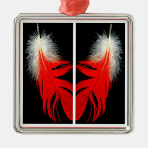 Ornamento De Metal penas do cinza africano