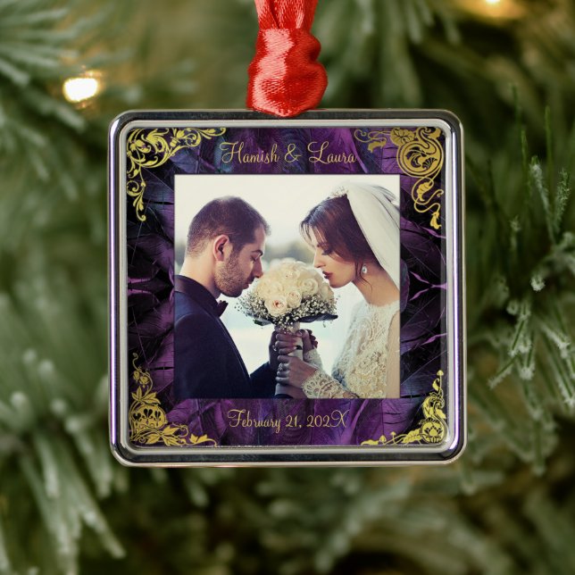 Ornamento De Metal Penas Elegantes Guarda-Fronteiras Dourada (Árvore)