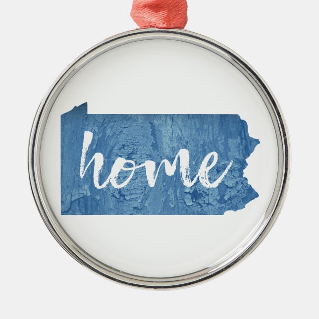 Ornamento De Metal Pensilvânia Home Wood Grain (Frente)