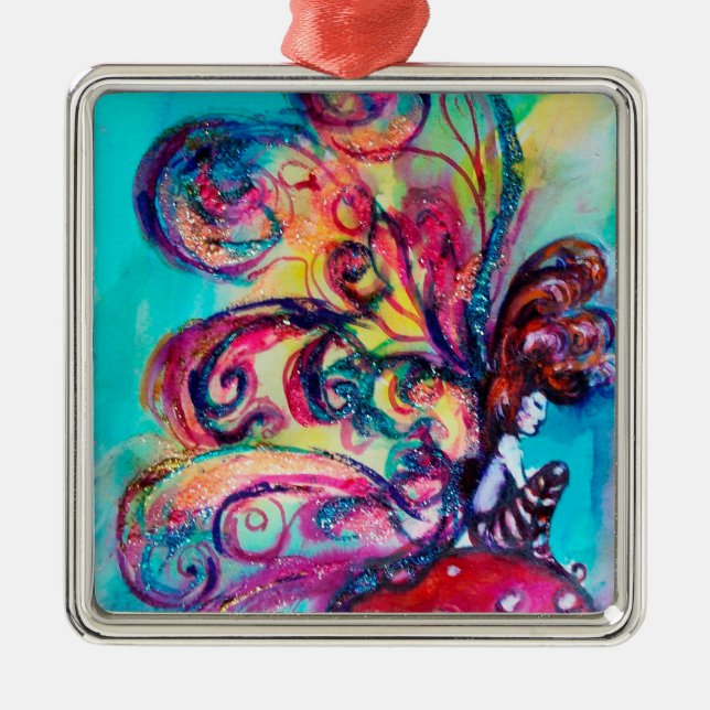 Ornamento De Metal PEQUENO ELF DE MUSHROOMS Fantasy (Frente)